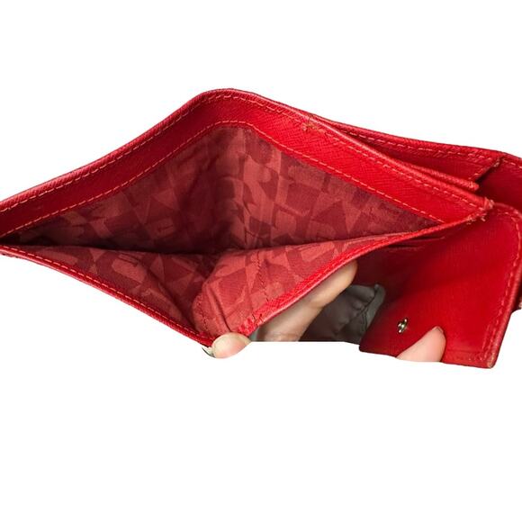 Furla red Saffiano leather trifold Babylon medium wallet - Picture 5 of 16